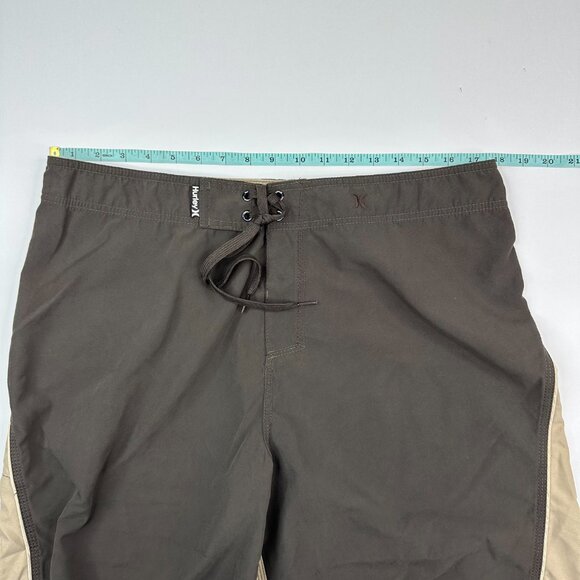 Hurley Men's Brown Tan Surf Swim Board Shorts Size Large/W35.25/L10.5 - Picture 8 of 12